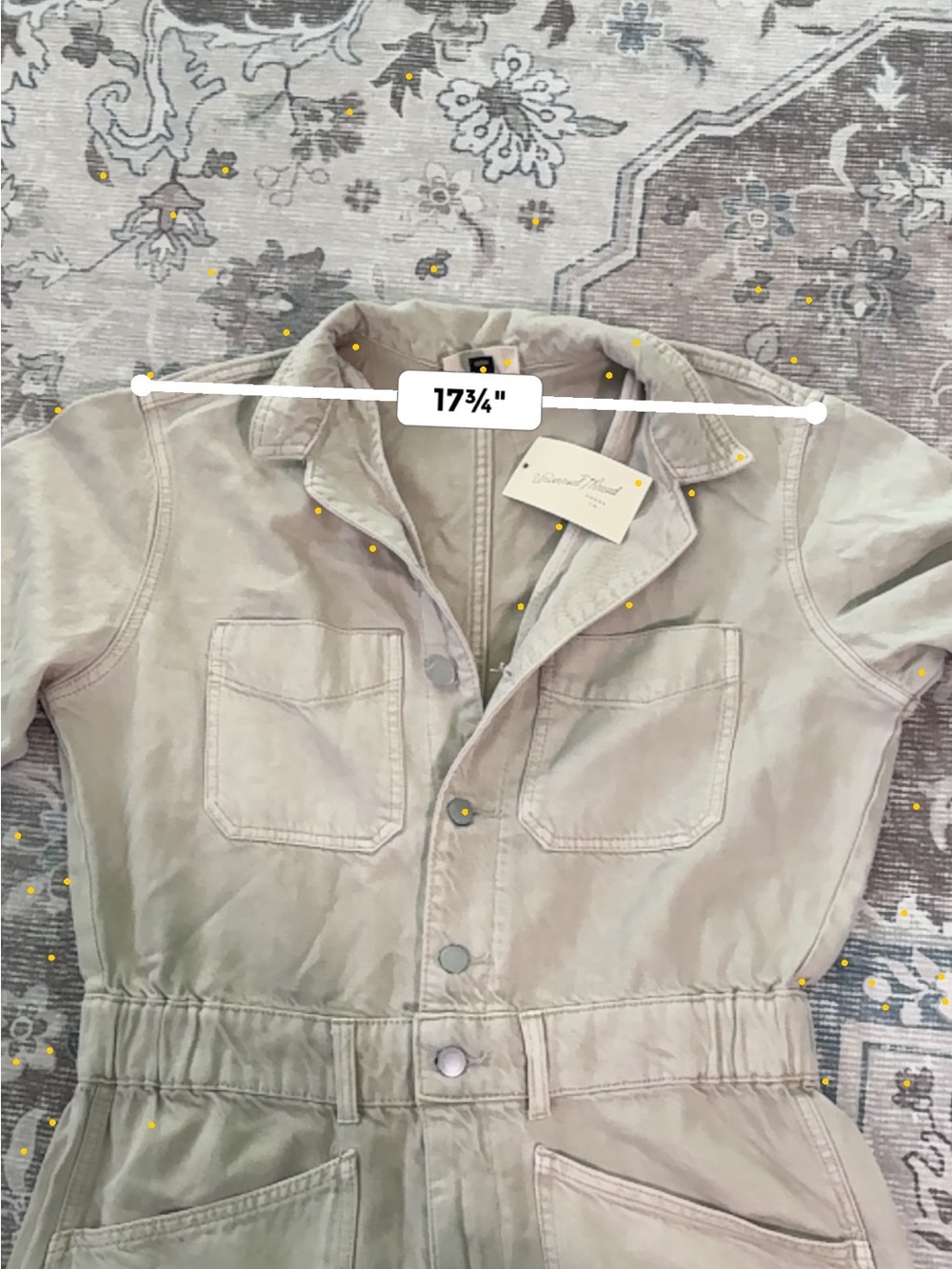 NWT Universal Thread Mushroom Gray Denim Utility Jumpsuit Size 12 Reg - Picture 4 of 14